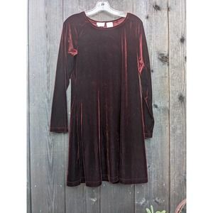 Moda INTL 90's Baby Velvet Dress in Burgundy Wine Size M